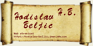 Hodislav Beljić vizit kartica